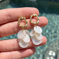 Shell Disc Tassel Earrings