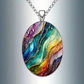 Dreamy Ripple Glass Pendant Necklace