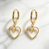 Cut Out Heart Huggie Hoops 2