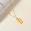 18K Gold Stainless Steel Zircon Eight Awn Star Moon Pendant Necklace 7