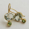 Elegant Green Crystal Drop Earrings Gold Tone Brass Women Daily Party Fashion Jewelry Gift Versatile