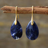 Bohemian Natural Stone Water Drop Pendant Earrings 1