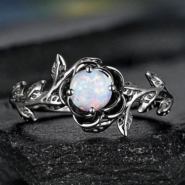 Vintage Opal Black Ring