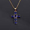 Copper Color Zircon Cross Pendant Necklace 1