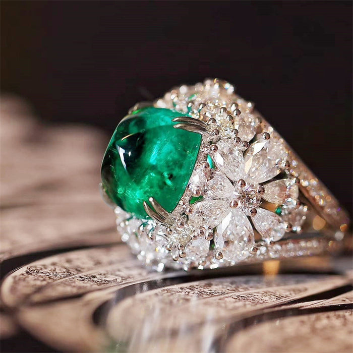 Classic Grandmother Green Zircon Ring