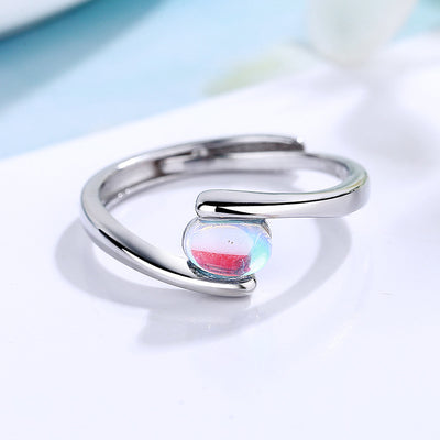 Spiral Pattern Blue Moonstone Ring