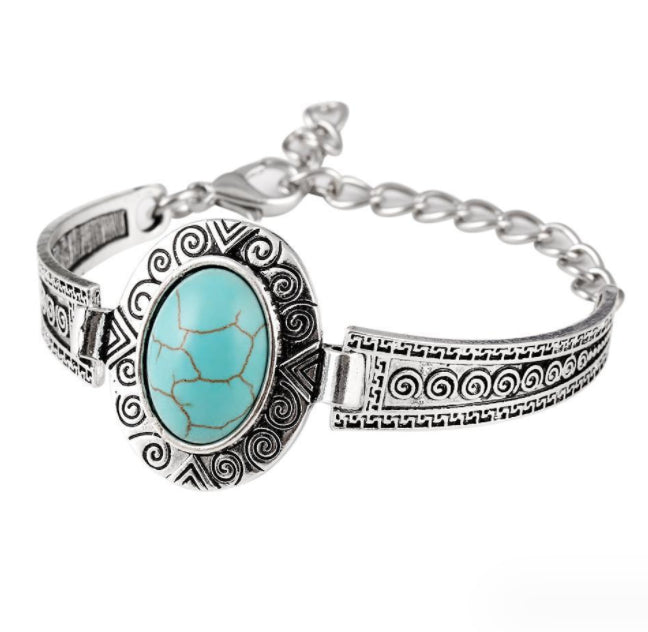 Vintage Turquoise Turtle Bracelet