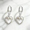 Cut Out Heart Huggie Hoops