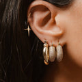 Square Crystal Gold Hoops