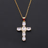 Copper Color Zircon Cross Pendant Necklace 3